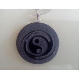 Pendentif Yin et Yang en pierre AVENTURINE VERTE
