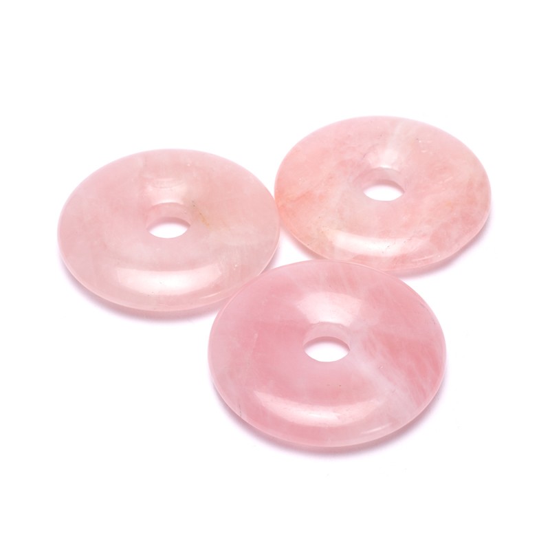Donut ou PI Chinois agate teintée rose 3cm 
