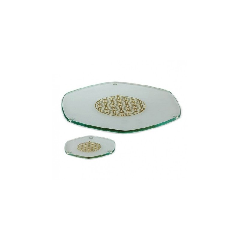Sous verre Energyplate fleur de vie - or - petit
