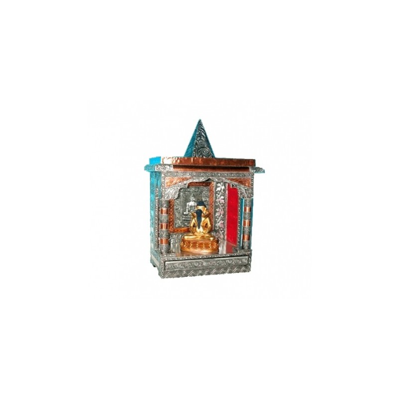 Autel domestique (Mandir) Bois Alum. cuivre