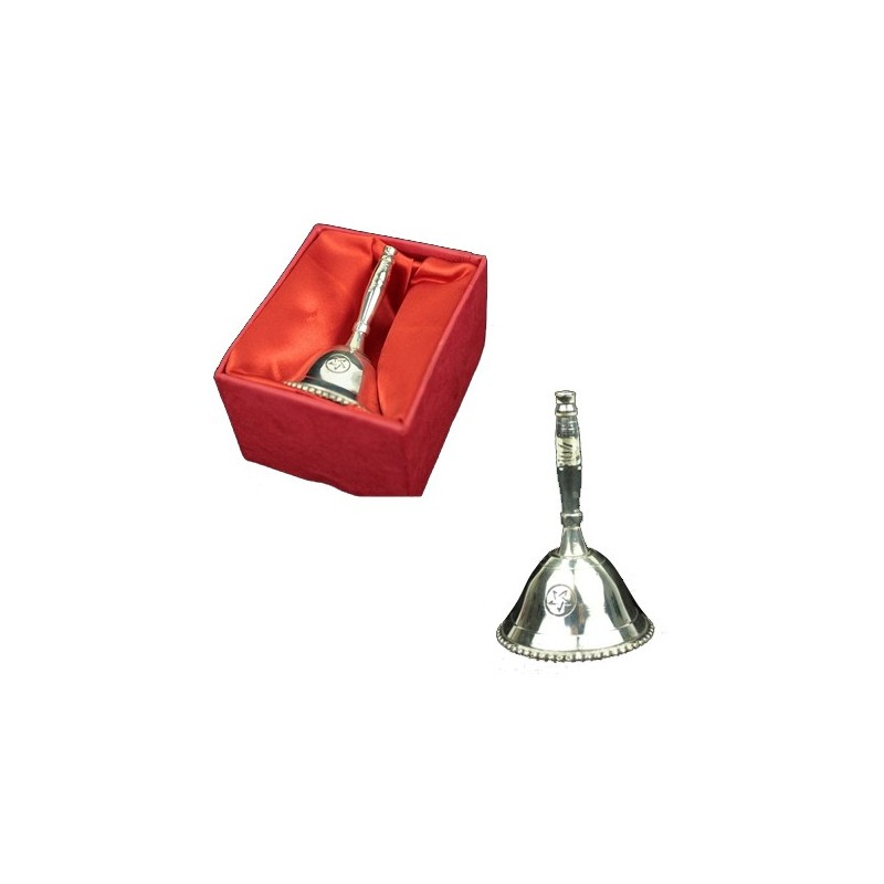Cloche plaquée argent avec le symbole du Pentacle 7CM