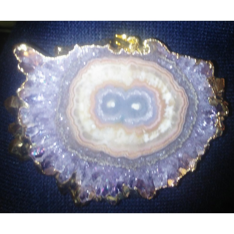  PENDENTIF Améthyste "stalactite tranchée" (Uruguay) 