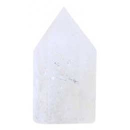 Pointe Polie Hexagonale Cristal de Roche - 3,5 cm
