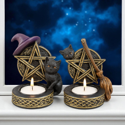 Bougeoirs Chats Sorciers