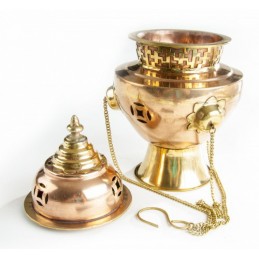 ENCENSOIR A CHAINE CUIVRE GRAND MODELE 26 CM