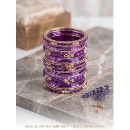 Bengales violets paillettes - from India
