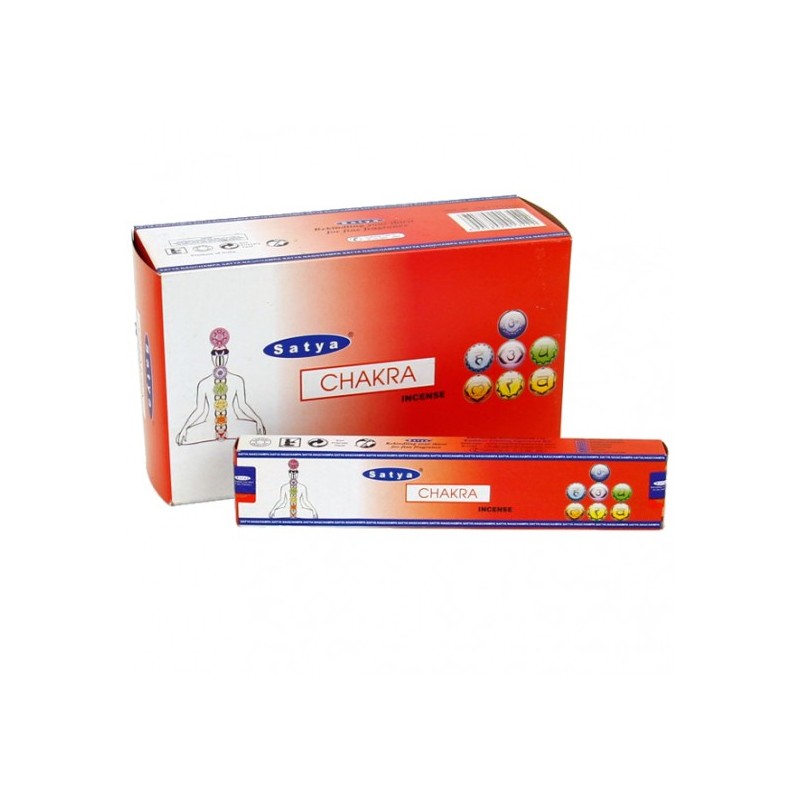Encens Satya Nag Champa CHAKRA LOT DE 12 BOITES DE 15 GR