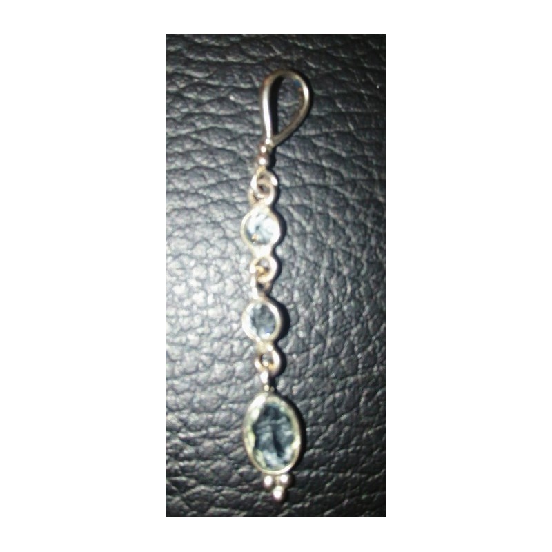 PENDENTIF EN ARGENT 925 ET TOPAZE BLEUE