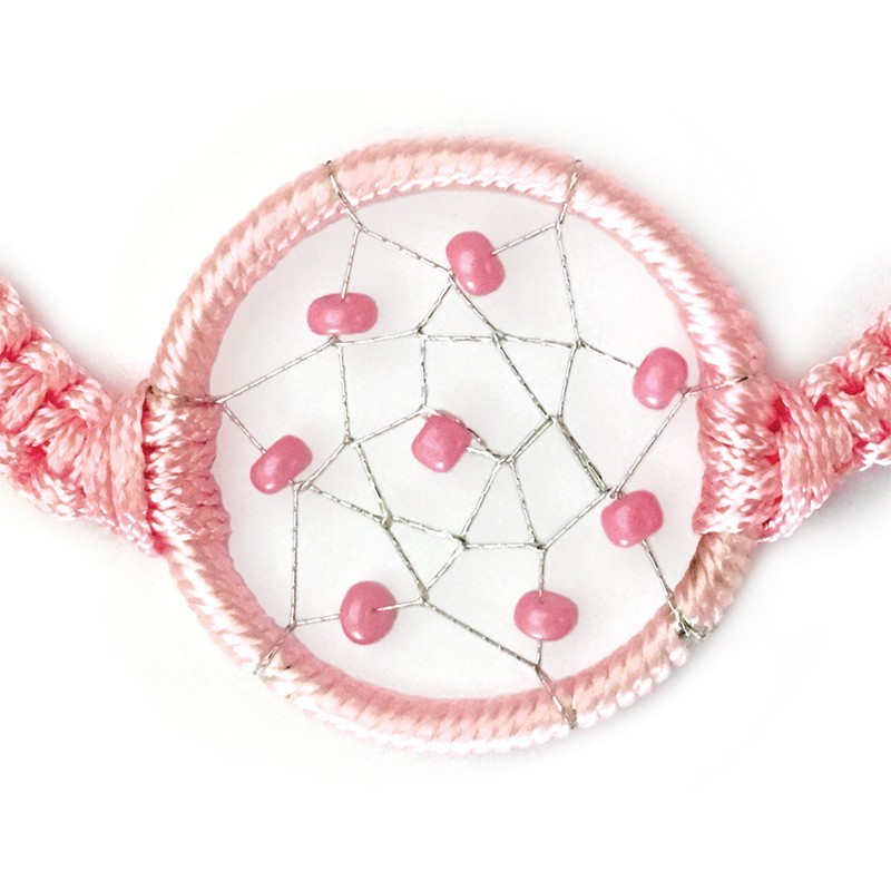 BRACELET REGLABLE ATTRAPE REVE ROSE