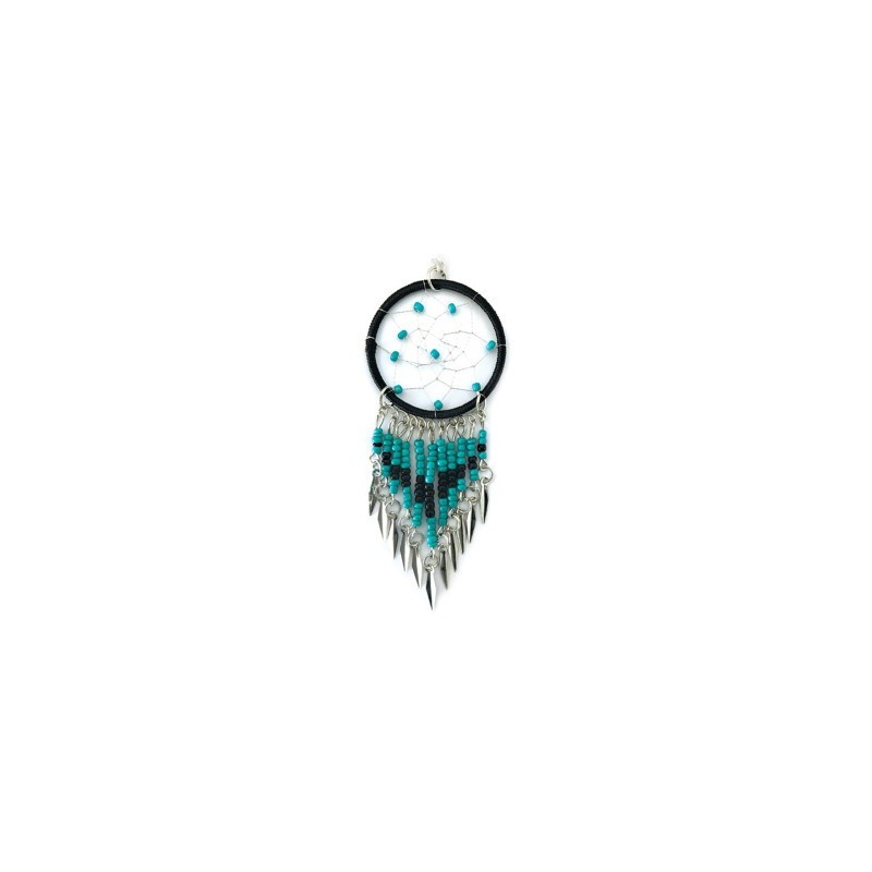 SAUTOIR PENDENTIF ATTRAPE REVE NOIR ET TURQUOISE