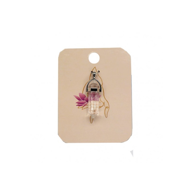 PENDENTIF CRISTAL DE ROCHE DOUBLE POINTE