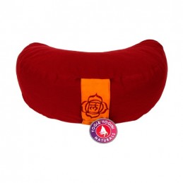 Coussin méditation 1/2 lune - avec broderie 1er Chakra Muladhara