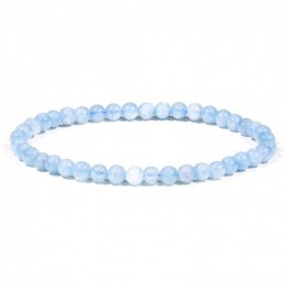 BRACELET AIGUE MARINE PERLE  4/5MM
