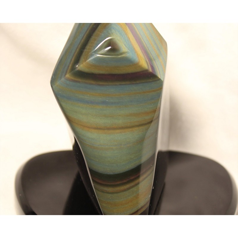 OBSIDIENNE OEIL CELESTE FORME LIBRE OEIL DE PROTECTION