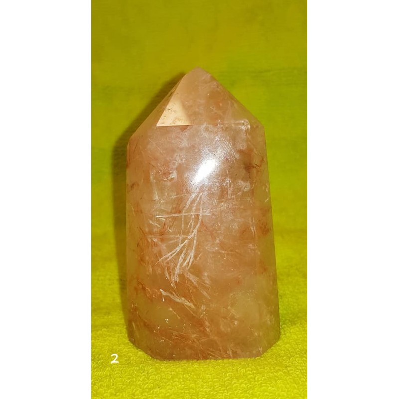 QUARTZ HEMATOIDE OBELISQUE 8.5 CM