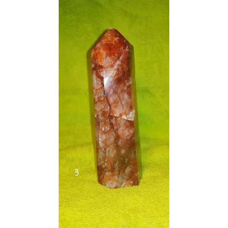 QUARTZ HEMATOIDE OBELISQUE 14.5 CM