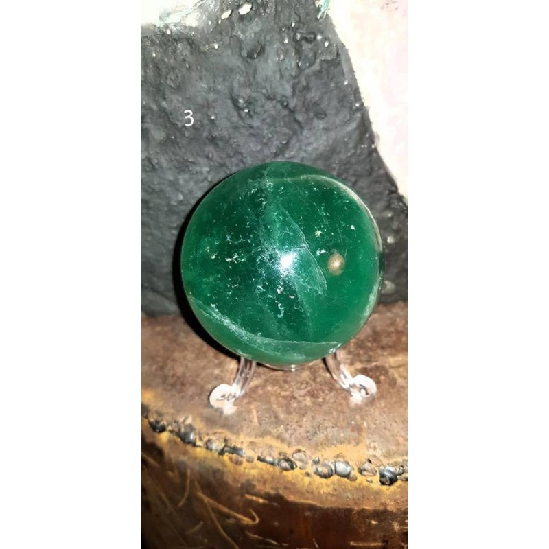 SPHERE DE FLUORITE VERTE 402 GR 60 MM