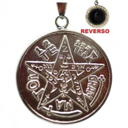 Amulette Tetragramaton + obsidienne 2.5cm