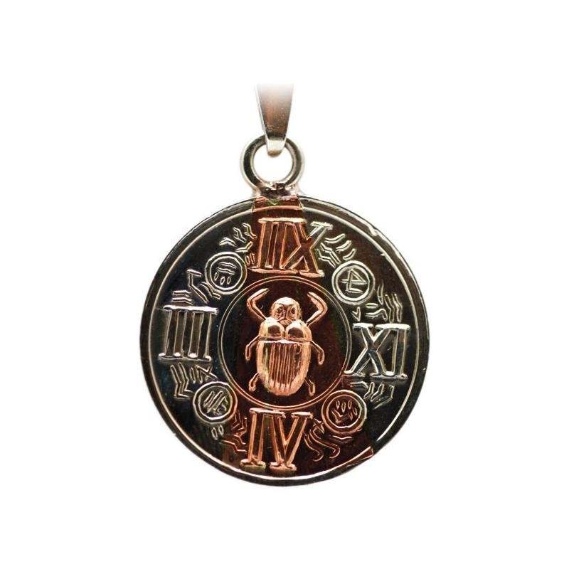 Amulette égyptienne avec Scarabé + tetragramme 2,5 cm