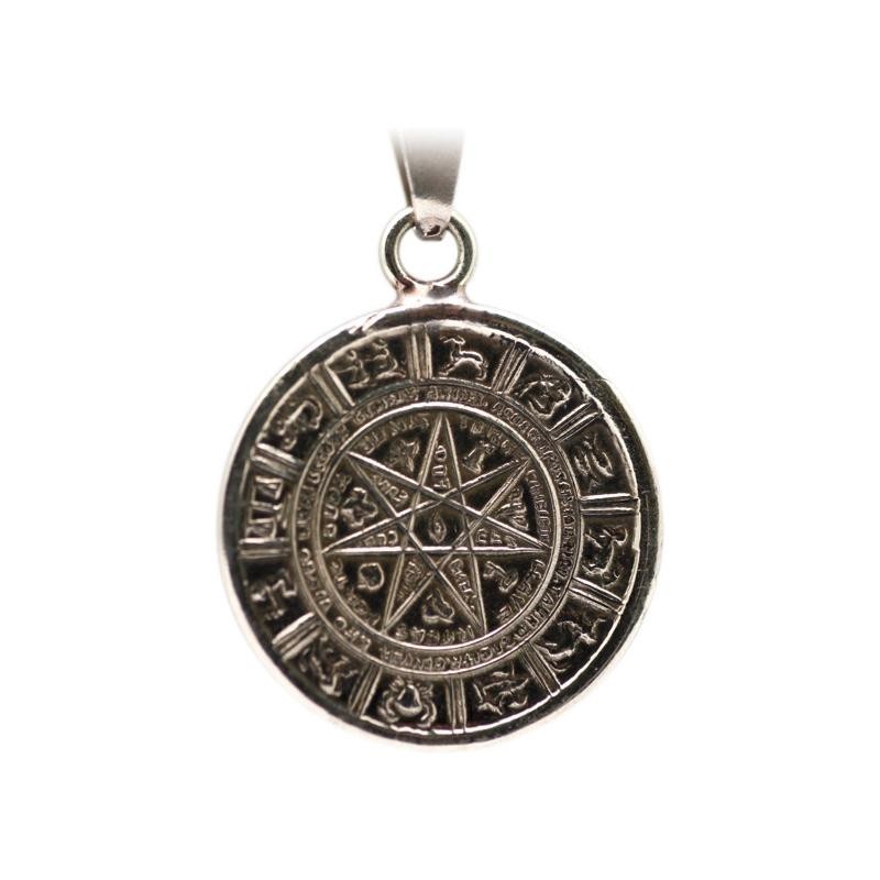 Amulette Etoile alchimique a 7 pointes + tetragramme 3.5 cm
