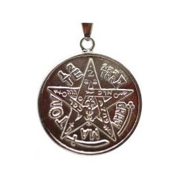 Amulette Etoile alchimique a 7 pointes + tetragramme 3.5 cm