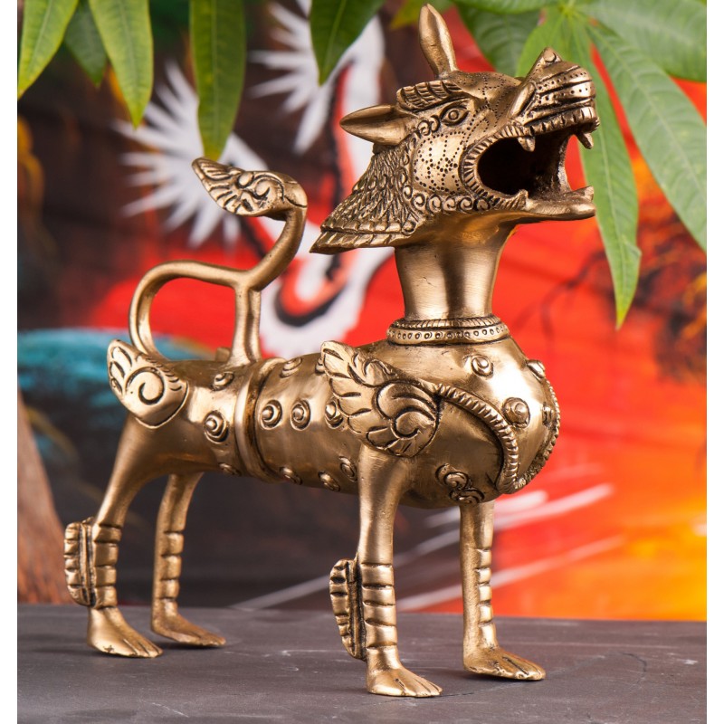 LION DE FO GARDIEN IMPERIAUX BRONZE 20 CM