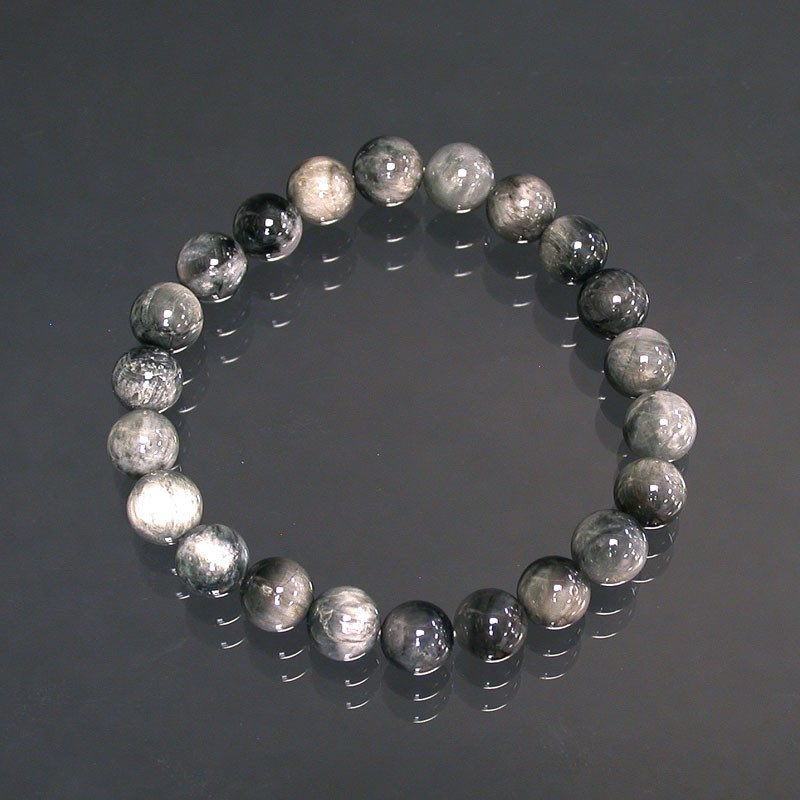 Bracelet perles rondes 6 mm - Tourmaline Oeil de chat