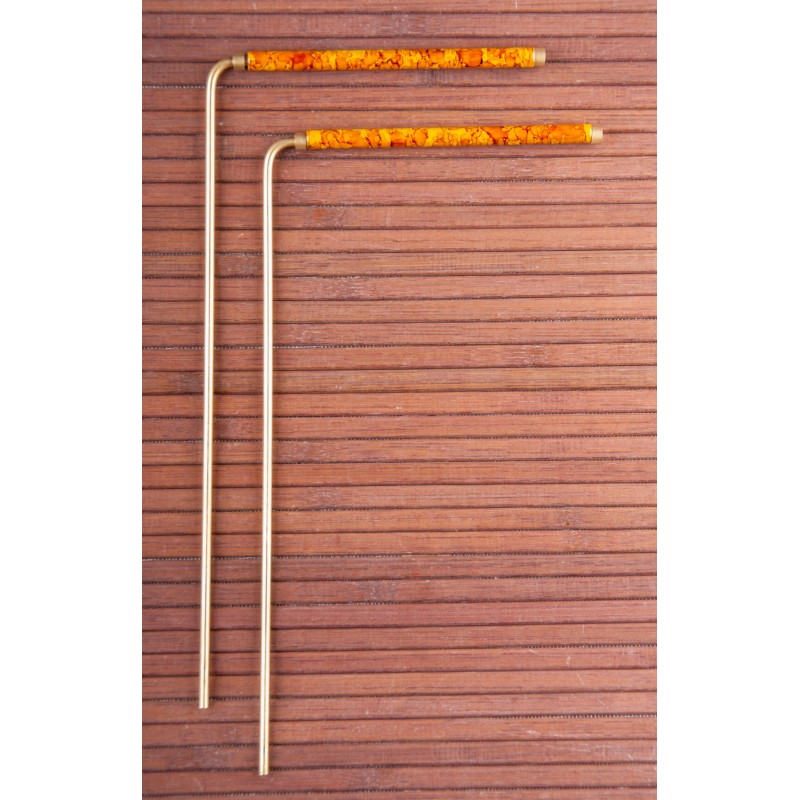 BAGUETTE RADIESTHESIE LAITON ET CUIVRE AVEC POIGNET 21cm BAGUETTE RADIESTHESIE LAITON ET CUIVRE AVEC POIGNET 21cm