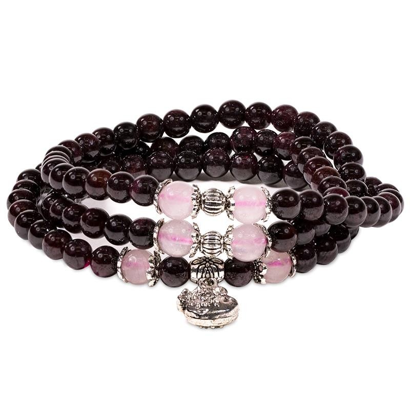 Bracelet GRENAT / QUARTZ ROSE CREATION Bracelet GRENAT / QUARTZ ROSE CREATION