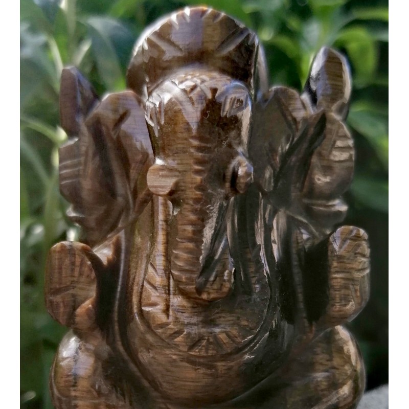 Statue Ganesh de grande taille en laiton - 22 cm
