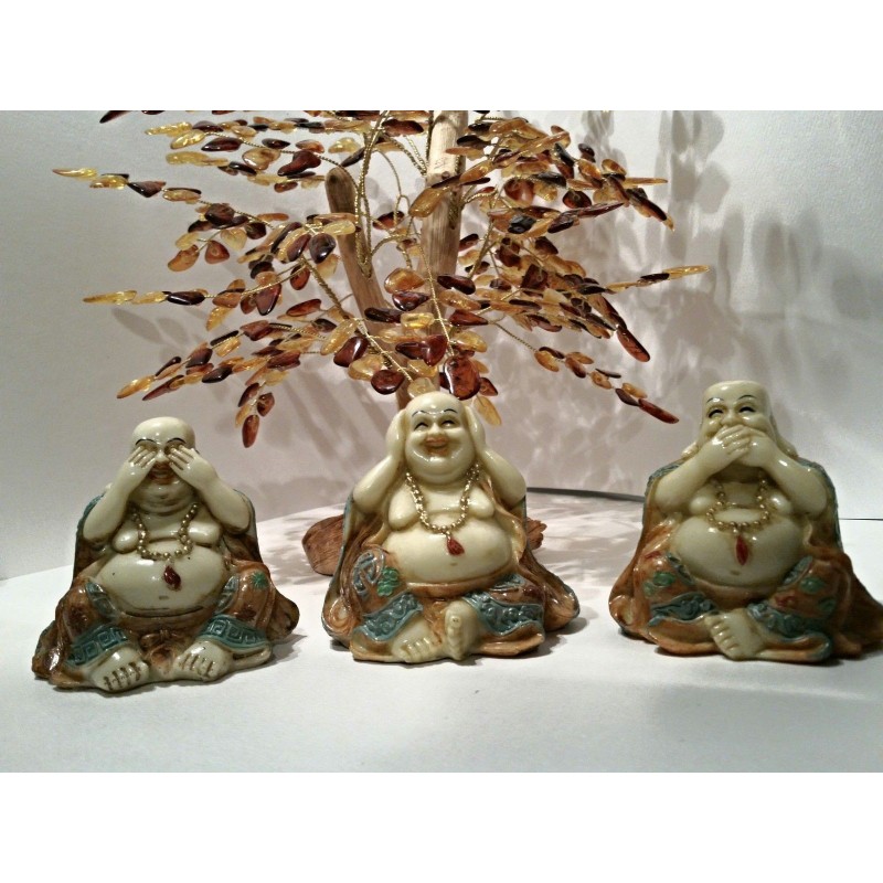 BOUDDHA DE LA SAGESSES LOT DE 3 HAUTEUR 8 CM SUR 8 CM DE LARGE